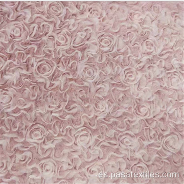 Tela bordada tridimensional de la moda del juguete de la flor de rosa